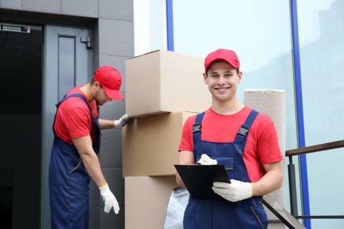 Team managing reusable packaging and recycling streams at a storage site