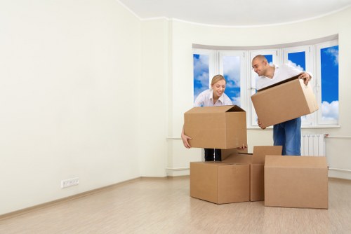 Customer following safe handling practices in a storage unit