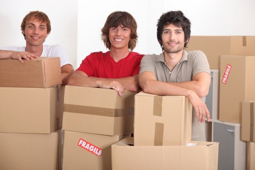 Packed boxes and student essentials prepared for storage in Crayford