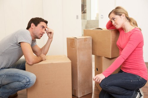 Essentials box and packing supplies for a Crayford home move